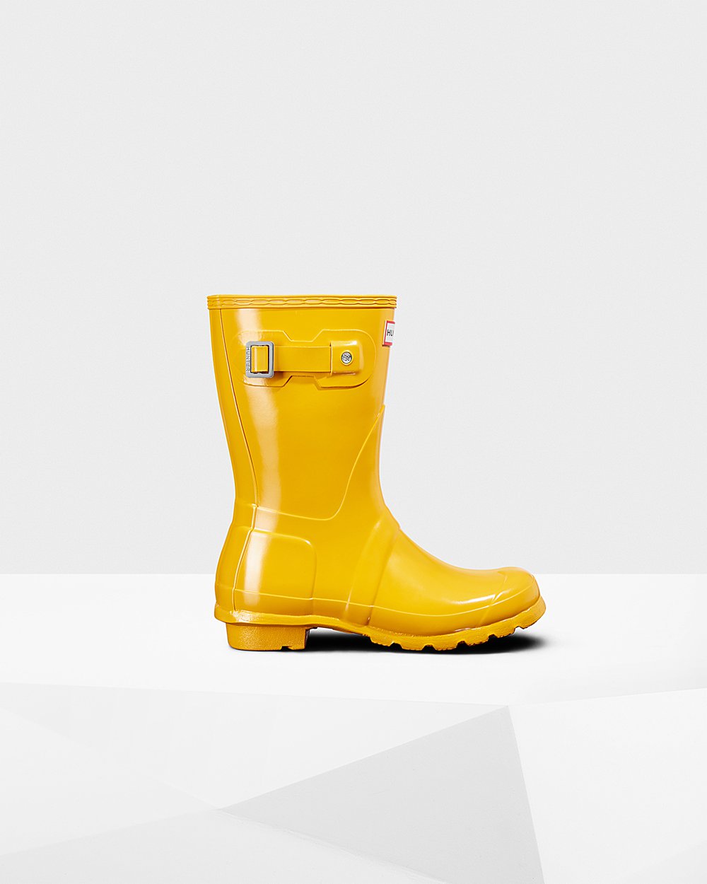 Bottes Courtes de Pluie Hunter Original Gloss Femme Jaune MZLOJKC-03